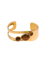 Renata Pearl & Tiger Eye Open Cuff Bangle