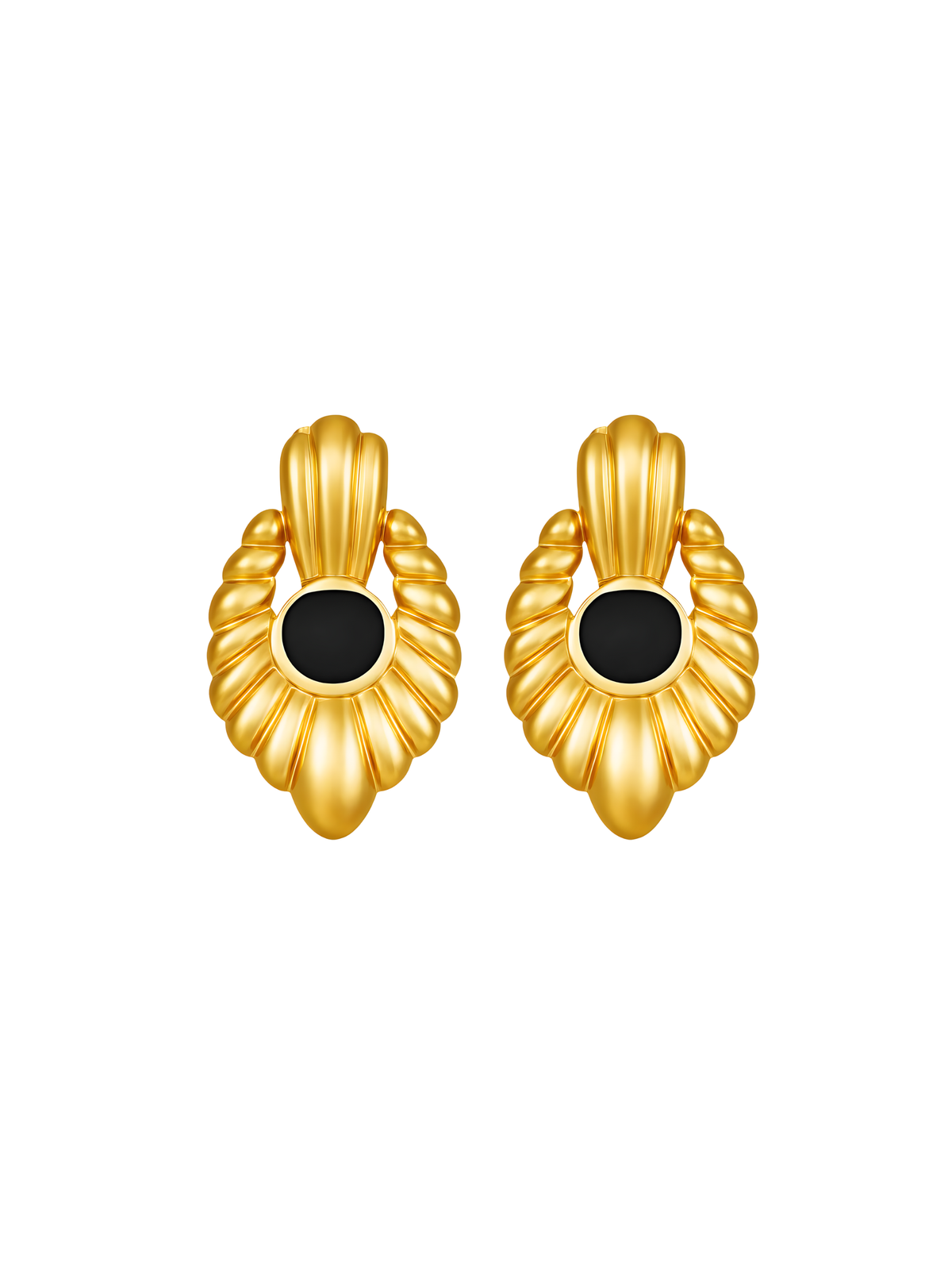 Theodora Black Onyx Geometric Earrings