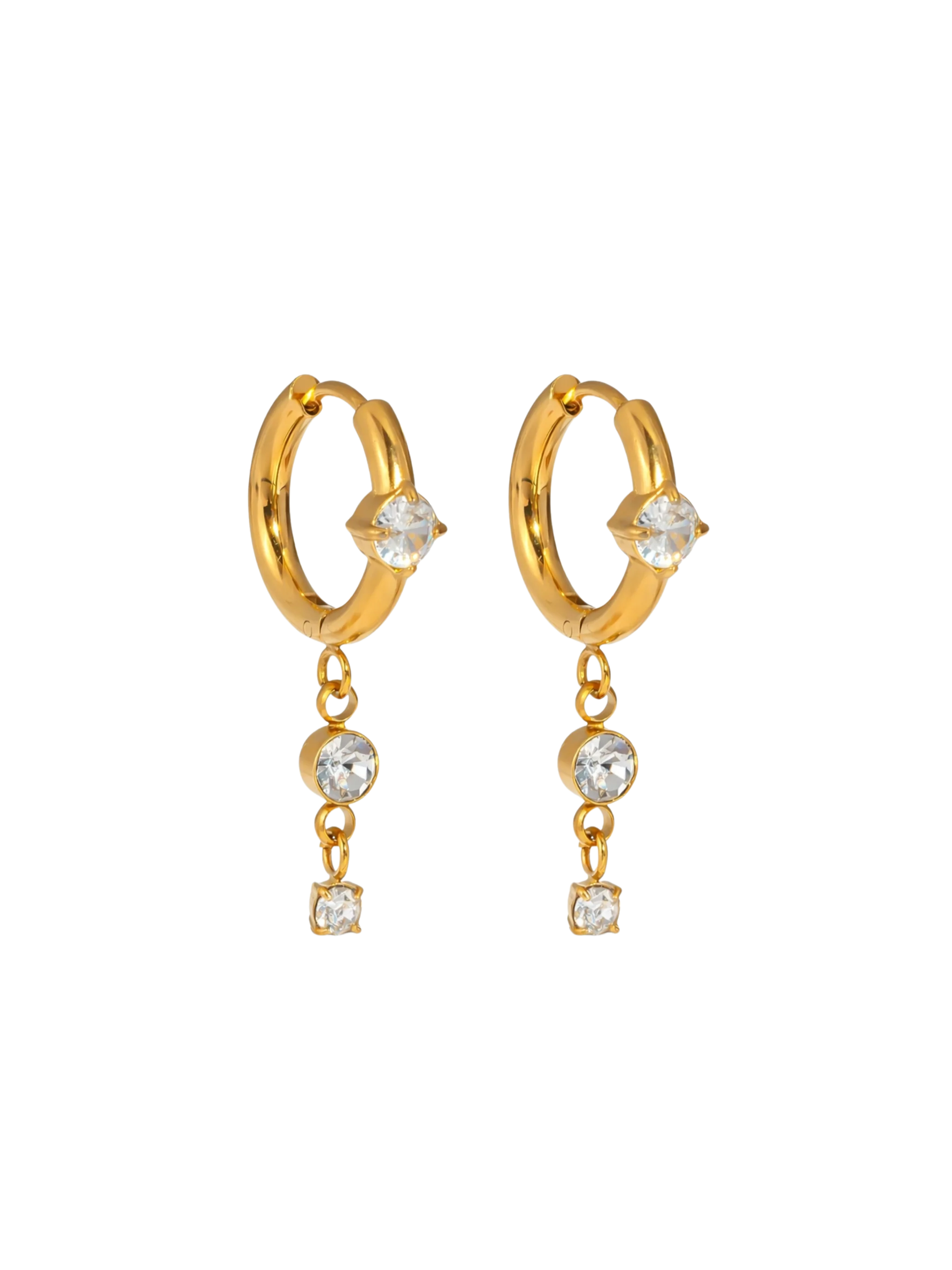 Veronica Gemstone Drop Huggie Earrings