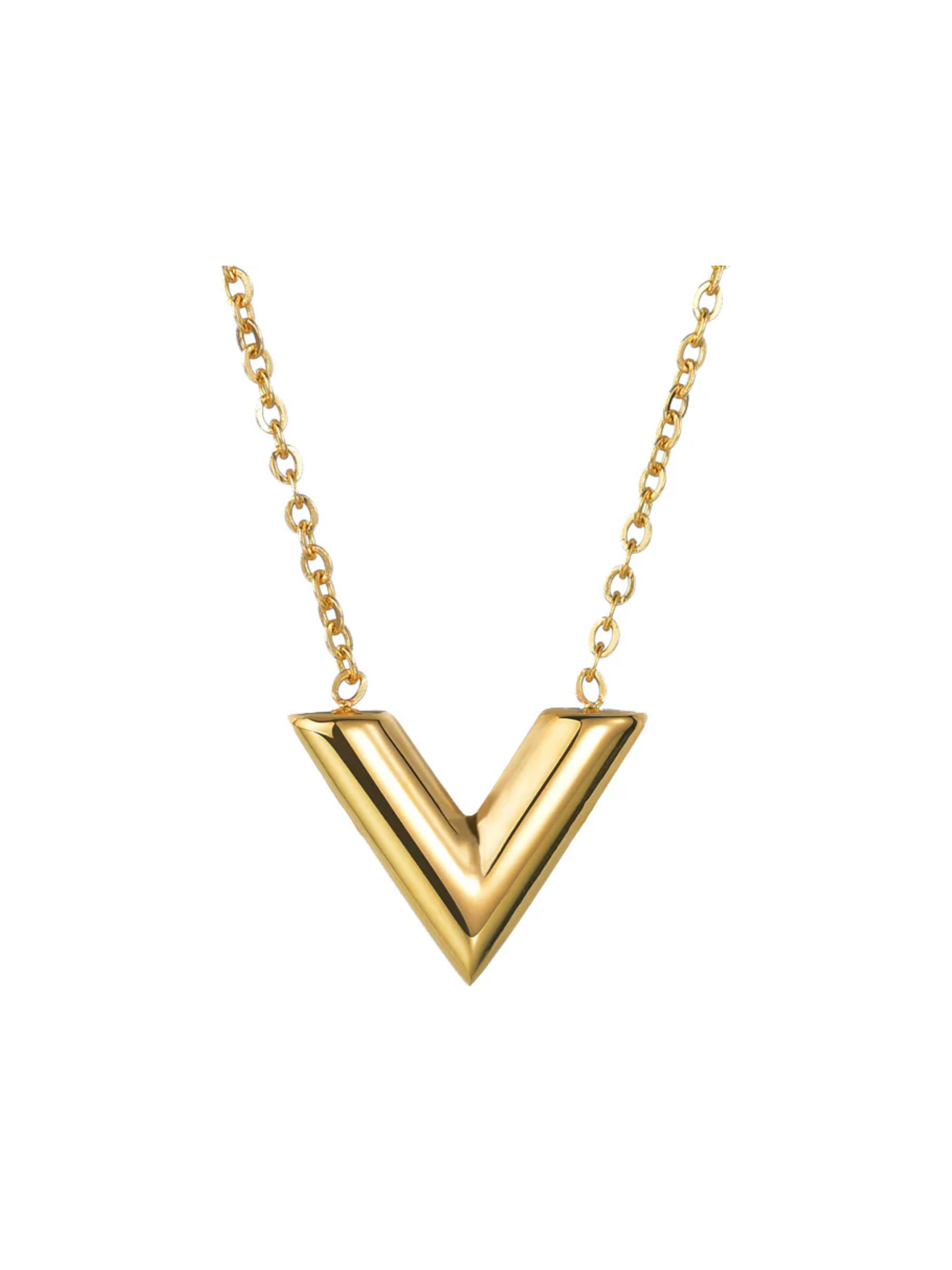 Vivienne V-Shaped Pendant Chain Necklace