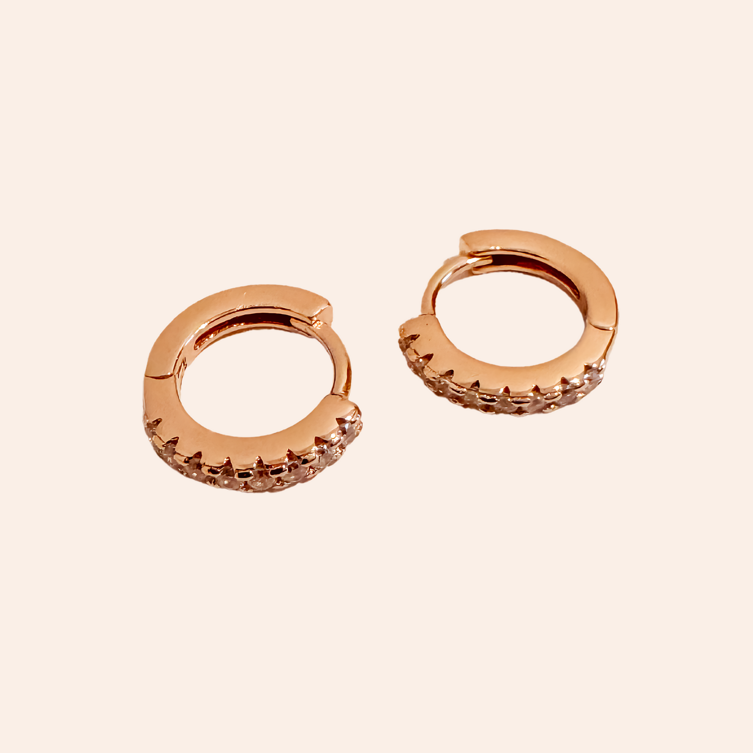 Classic Zirconia Gemstone Huggie Hoop Earrings