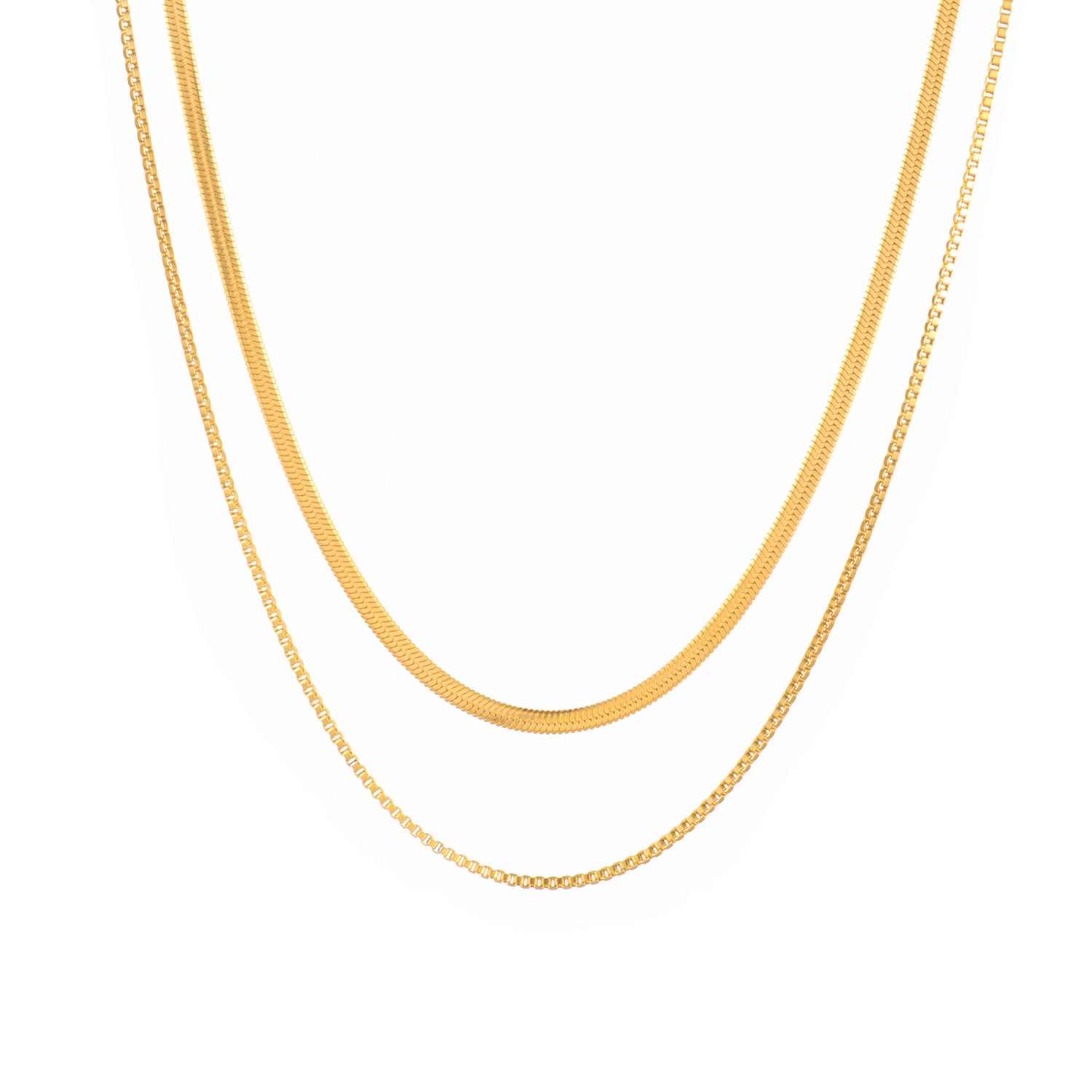Harper Chain Necklace Set - Snake & Dainty Necklace