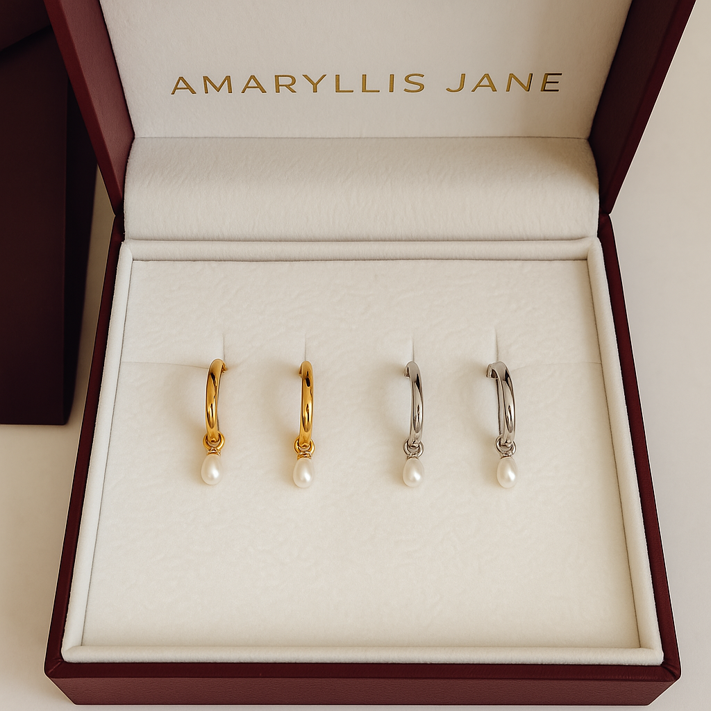 Boundless Pearl Drop Hoop Earrings